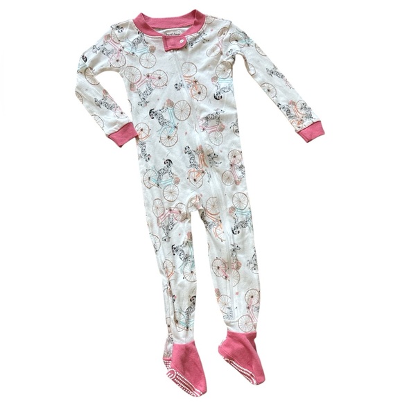Burt's Bees Baby Baby Girls' Dalmatians Snug Fit Footed Pajama - White/Pink 18M - Picture 3 of 3
